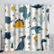 AKATIE Kinderzimmer Vorhänge Dinosaurier Niedliches Cartoon-Wildtier Fenstervorhang mit ösen Junge Mädchen Schlafzimmer Wohnzimmer Küche Verdunklungsvorhang 2-Set (150x166 cm)