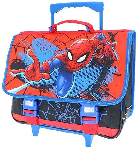 Spiderman Schulranzen mit Rollen, 41 cm – 2 CPT, rot