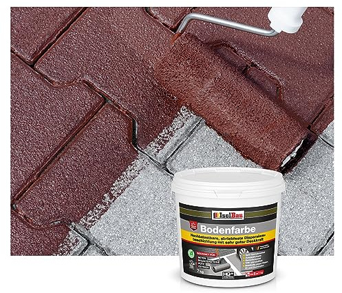 Isolbau Bodenfarbe - 7 kg - Boden- und Betonfarbe für Keller. Garage. Werkstatt - Wasserfeste Bodenbeschichtung für innen & außen - Braun (RAL)