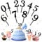 10 pcs Cake Topper Zahlen Acryl 0-9 Geburtstag Tortendeko Kuchenstecker Cupcake, Geeignet für Geburtstagsfeiern, Hochzeitstag, Wiederverwendbar（schwarz）