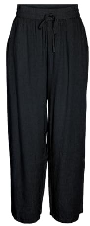 Noisy may Weite Relaxed Fit Culotte Modisch Lässige Jogging Stoffhose Leinen, Farben:Schwarz, Größe:XL