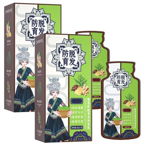 Ingwer-Pflanzenextrakt-Shampoo gegen Haarausfall, Ingwer-Extrakt-Shampoo für glattes und ölkontrollierendes, nährendes Shampoo, koreanisches Shampoo für Damen und Herren für Haarwachstum