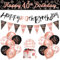 Womens 40th Birthday Decorations Black Rose Gold 40th Birthday Party Decorations 16 Pack Women Happy 40th Birthday Banner Bunting Kit by Sheinly