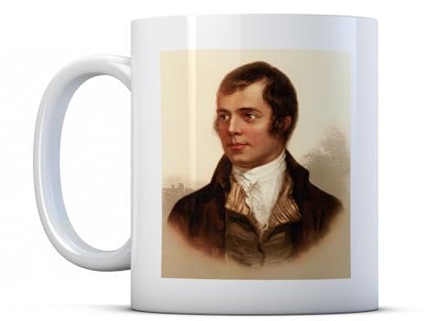 Finger prints - Robert Burns Portrait -Scottish Gift Mug, Ceramic, 11fl.oz.