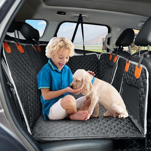 ANOSOSPECIAL Extensión del Asiento Trasero, Funda del Asiento del automóvil para Perros, Hamaca Viaje Mascotas Impermeable, colchón Campamento automóviles Duradero y fácil Limpiar (Negro)