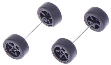 Baoblaze 1:64 Räder und Reifen-Set, Räder, Modell, verschleißfest, Fahrzeugräder, modifizierter Reifen, RC-Autoreifen für Automodelle, Sammler, ACCS, Schwarz