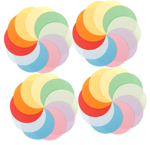 TEHAUX 100 Blatt handgemachtes Papierschneiden Kreise Scheiben runde Papierbögen kinder bastelset basteln für kinder deko buntes Papier Bastelpapier selber machen faltbar Papier falten 3d