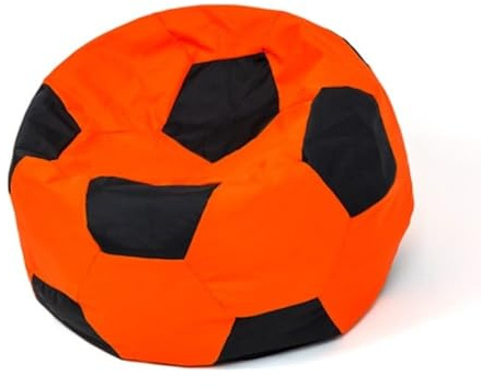 GO GIFT Sitzsack, Schwarz, Orange, Oxford-Fußball