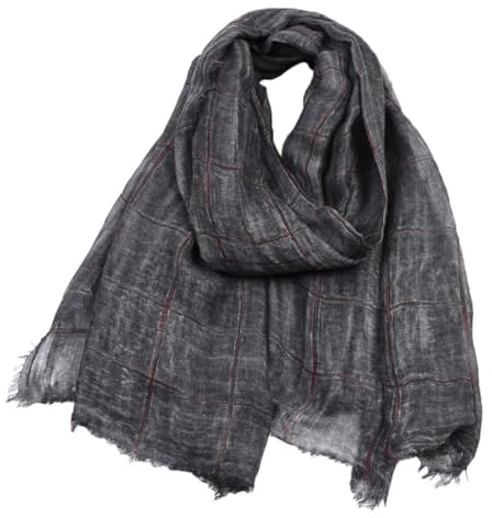 LIUPUUDLY Schal Herren Weiche Leichter Schal aus Baumwolle Mode Lang Halstuch Herrenschal (Schwarz)