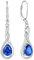 Starnny Damen Ohrringe Silber 925 Teardrop Wassertropfen Unendlichkeit Ohrringe hängend Creolen Baumeln 3A Zirkonia September Geburtsstein Saphir farbe Schmuck für Frauen