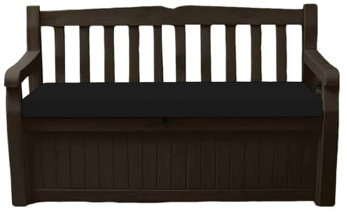 A ATH COLLECTION Waterproof Garden Bench Cushion Seat Pad Only fit for Iceni Outdoor Garden And Eden Storage Box 128x50x5cm Lightweight Durable Cushions (Black)