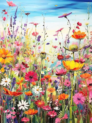 Yiminu.DS Diamond Painting Erwachsene, 5D Diamont Painting Bilder Diamant Painting Blumen Bastelset Basteln Mädchen, V, ManyDaisies