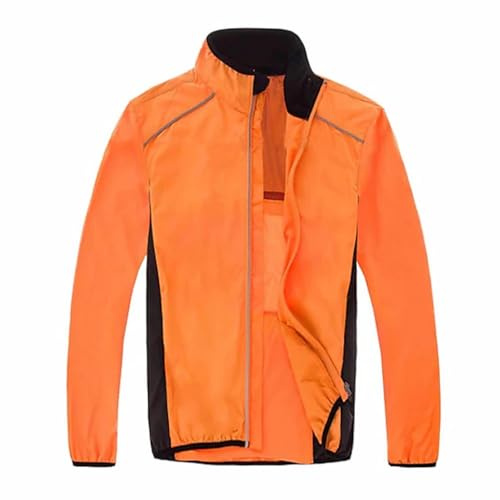 SIDHU Veste De Cyclisme Homme Femme Réfléchissant Imperméable Haute Visibilité Running Veste Légère Respirante VTT Veste Coupe-Vent VTT Maillot pour Cyclisme Course à Pied Jogging,Orange-4XL