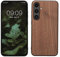 kwmobile Hülle kompatibel mit Samsung Galaxy S24 FE Hülle - Holz Case - stoßfestes Handy Cover - TPU Handyhülle in Dunkelbraun