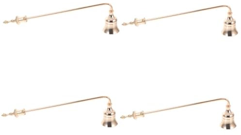 HOOTNEE 4 Stück Aromatherapie-Kerzenlöscher Lampe große Kerze im Glas Kerzenstopper kerzenzubehör Flammenfeuerzeug werkzeug Kerzenlöscher aus Metall Kerzenlöscher Löscher Aluminium Golden