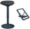 Leitz Ergo Set Active Stehhocker mit Dual Density Foam Komfortsitz + Ultra-Flacher Verstellbarer Aluminium Laptopständer für 10-17, Bürohocker höhenverstellbar von 57-82 cm, 65450089 + 63460089