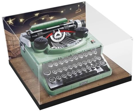 Acryl-Vitrine, geeignet für Lego 21327 Retro-Schreibmaschine. Displaybox für Modell-Display, staubdichte Sammleraufbewahrung (Modell nicht im Lieferumfang enthalten. 3 mm) (Hintergrund)