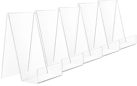 NAMOARLY 5stücke Acryl Buchständer Teilig Transparent Stabiler Buchaufsteller Für Schreibtisch Und Für Bücher Notizbücher Fotos Und Mehr Vielseitig Einsetzbar Bibliotheken Und