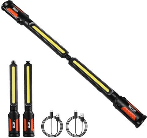 VEVOR Luce da Lavoro Sottocofano 1450 LM Luce LED Magnetica Luminosa Ricaricabile 4400 mAh Barra Luminosa da Lavoro Portatile per Meccanici Senza Fili, Riparazione Auto, Ispezione, Garage, Officina