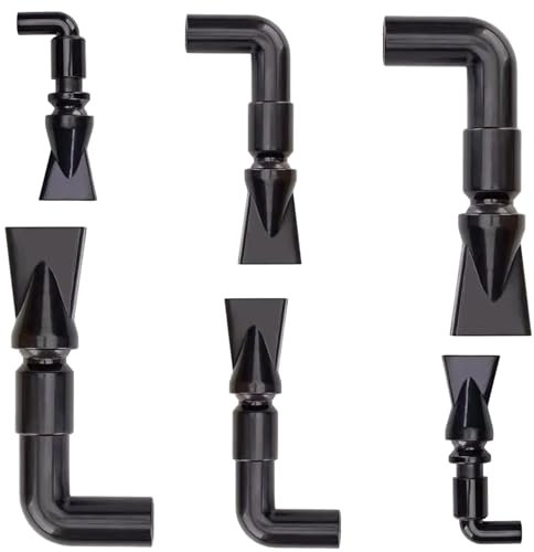 Wenrou 6 Stück Entenschnabel Für Aquarium, Aquarium Entenschnabel Düse, Drehbarem Aquarium Wasserauslass, Verstellbare Wasserrücklaufdüsen Für Aquarien, DREI Größen, Kunststoff, Schwarz