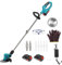 gihusrzx Cordless Lawn Trimmer Weed Wacker - 6 Inch Electric Grass Trimmer Weed Cutter, Retractable, Rechargeable, Portable Hand Weeder, Weed Trimmer Grass Cutter for Garden and Yard Blue