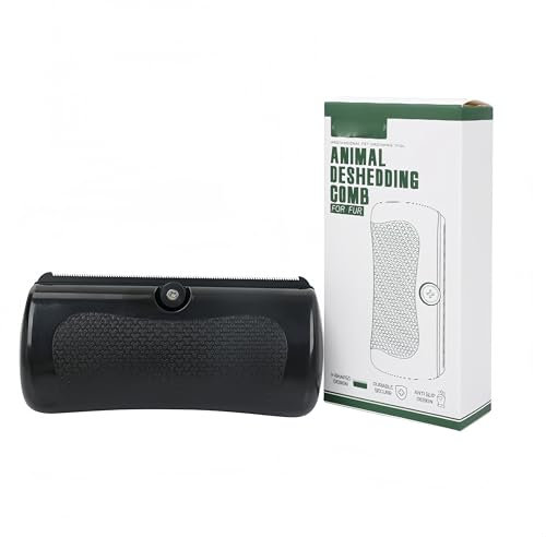 Gnepief professioneller Tierhaarentfernungskamm, geeignet für kurz- und langhaarige Hunde- und Katzenbürsten, Anti-Rutsch-Design, schwarz