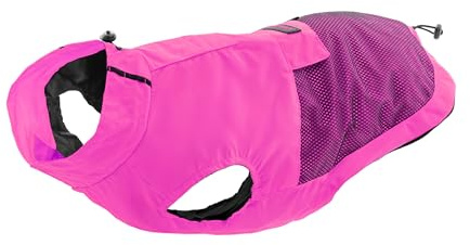 Record - Winddichter Regenmantel für Hunde, bequem, mit Gummibändern für Pfoten und verstellbarem Halsausschnitt | XS, Fuchsia, Rückenlänge 30 cm