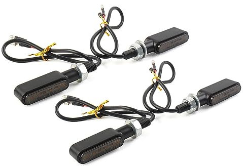 Bacar Schwarzes Gehäuse mit getönten Linsen, Blinker, Mini-LED-Rücklicht, Bremslicht, Standlicht, Baugruppen für die meisten Dirtbikes, Straßenmotorräder und Dualsport-Anwendungen, 2 Paa