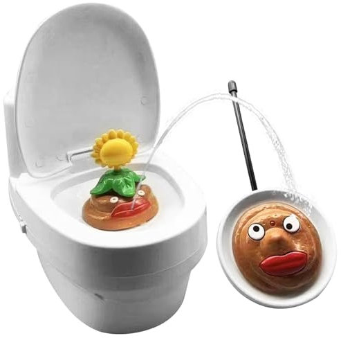 ISOYTERO Toilet Jouet avec gicleurs à télécommande Jouet de Toilette avec Caca drôle dans des Jouets de Farce interactifs Rechargeables pour Un Truc, des Accessoires d'halloween, Fournitures fête