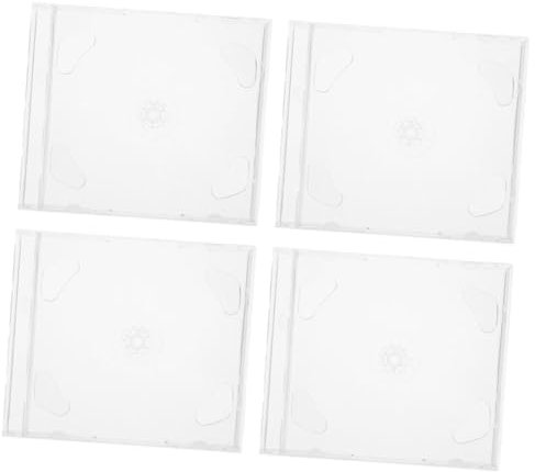 KOCKSHION 4 Pezzi Custodia CD porta CD rotondo protettore Titolari per portatile In piedi scatole dvd porta CD dvd archiviazione dvd custodia del disco scatole CD polistirolo Trasparente