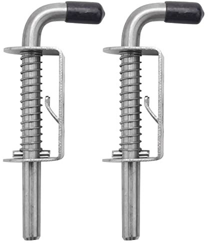 Kueohse 2 unidades de 5 pernos de bloqueo de acero inoxidable con resorte de 2 mm de grosor cepillado