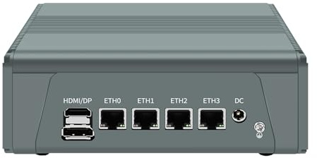 ANDAQI Micro Firewall Appliance, Mini PC, PFSense, OPNsense, VPN, Router PC, AMD Ryzen 5 5500U, RJ11, 4 x 2.5GbE I226-V LAN, Type-C, TF, HDMI, DP, 16G RAM, 256G SSD