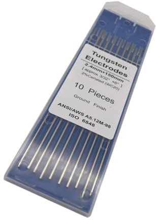 Sosoport Baguettes de Soudage Tig Tungstène à Finition Rectifiée Cérium Électrodes pour Soudures et Inoxydable