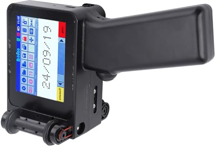 TIKATARER Impresora de Inyección Tinta Portátil, Pistola Codificadora Inteligente con Pantalla Táctil LED para Códigos de Barras Logotipos Texto Fechas en Madera Cartón Tela Vidrio