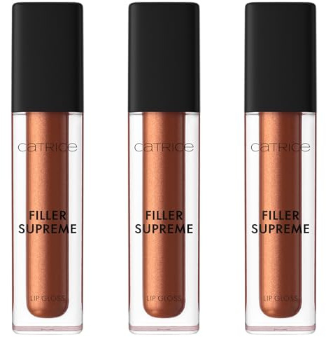 Catrice Filler Supreme Lip Gloss, Nr. 070, Braun, feuchtigkeitsspendend, volumengebend, vergrößernd, glänzend, vegan, ölfrei, ohne Konservierungsstoffe, ohne Parabene, 3er Pack (3x3.2ml)