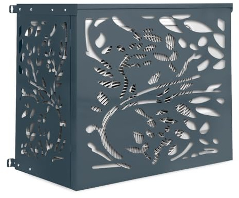 IDMarket - Cache climatiseur en métal gris anthracite LIS protection unité extérieur 95 x 50 x 80 cm