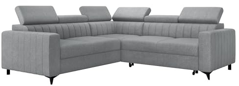Mirjan24 Ecksofa Kiarge 2R2, symmetrisches Ecksofa, Eckcouch mit Einstellbare Kopfstützen für Wohnzimmer, Polsterecke, Sofa/Couch, Wohnlandschaft für Wohnzimmer (Flow 17)