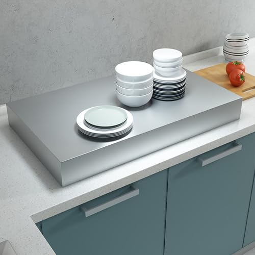 ZOUNKAY Couvercle De CuisinièRe à Gaz en Acier Inoxydable,Cache Plaque De Cuisson Gaz 2 Feux,AméLioration De L'Efficacité,Aux Appartements Et Aux Petites Cuisines