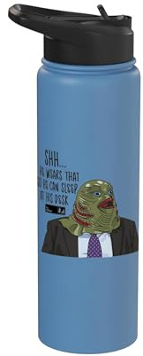 The Office Halloween Stanley Hudson Fish Costume Stainless Steel Insulated Water Bottle