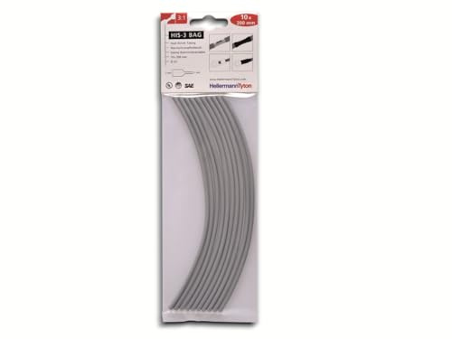 HellermannTyton 308-30313 Schrumpfschlauchsortiment Grau 3mm Schrumpfrate:3:1 10St.