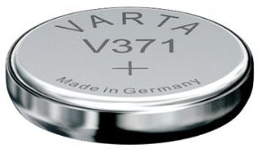 Varta Watch Battery Type: V371 Voltage: 1.55 V Size: 2.1 mm Diameter: 9.5 mm Blister PDA-Point