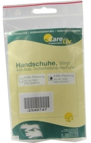 CareLiv Handschuhe Vinyl Anti-Aids Sicherheitshandschuhe, 4 St. Handschuhe