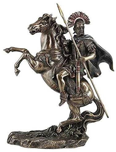 Statue, Motiv: Roman Centurion auf Pferd, bronzefarben