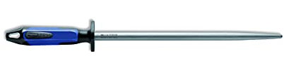 F. DICK Fleischerstahl 30 cm (Griff blau/schwarz, Wetzstahl rund mit 2 K-Griff, Oberflächenhärte über 65° HRC, Schleifstein für Kochmesser) 73171300-66