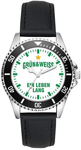 KIESENBERG Herrenuhr Armbanduhr Bremen Geschenk Fußball Sport Fan Artikel Analog Quartz Lederarmband Uhr L-6029