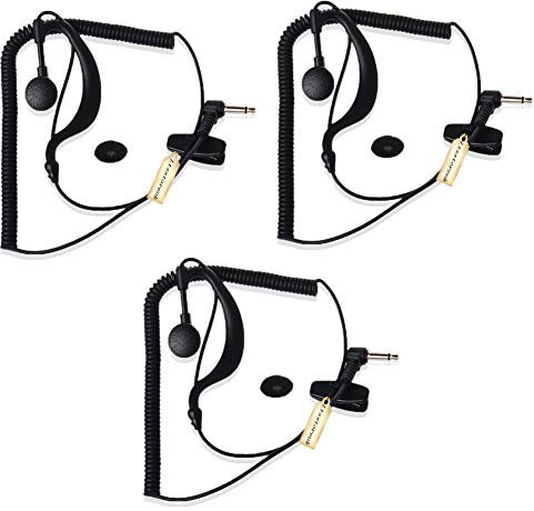 3.5MM 1 Pin G Shape Soft Ear Hook Listen/Receiver Only Earpiece Headset Compatible for 2-way Motorola Icom Ham Kenwood Radio Transceivers Pack of 3 Ltsstoreuk