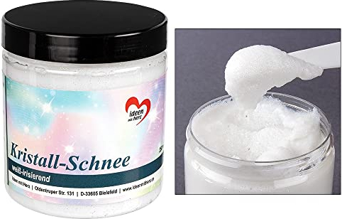 Neige en Cristal Blanc | Pâte à Neige Décorative pour l'Artisanat | Artificielle | 250 ml (Blanc Irisé)