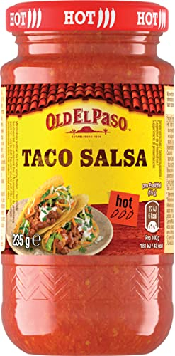 Old El Paso Tortilla Taco Salsa Hot – Fruchtige, scharfe Tomaten-Salsa – 1 x 235 g