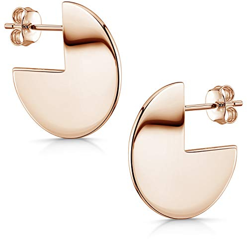 Damen Ohrringe Rosegold Creolen - Modeschmuck 925 Silber vergoldet rund SO-454-Rose