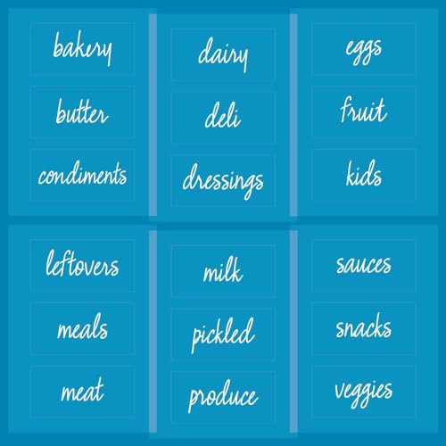 The Home Edit by iDesign 18-Piece Pre-printed Handwritten Script Clear Labels for Kitchen Refrigerator